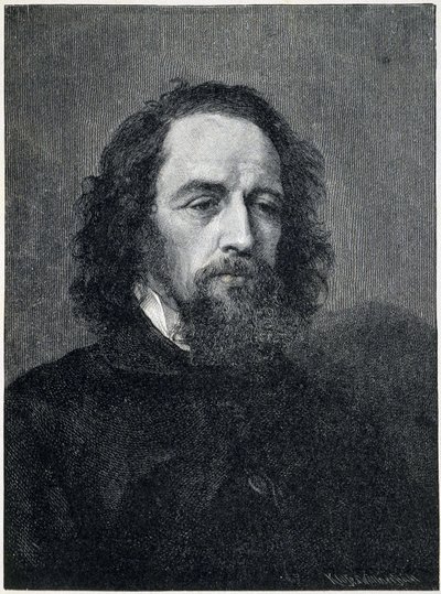 Portret van Alfred, Lord Tennyson (1809 - 1892), Britse dichter en toneelschrijver 19e eeuw door Unknown artist