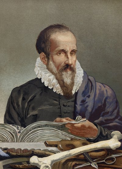 Portret van Ambroise Paré (1509-1590), Franse chirurg. uit La Ciencia y sus Hombres door Louis Figuier. Barcelona 1881 door Unknown artist