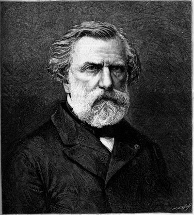Portret van Ambroise Thomas (1811-1896), Franse componist. Gravure in 