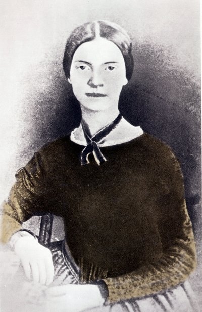 Portret van de Amerikaanse dichteres Emily Dickinson van een foto circa 1846-1847 door Unknown artist