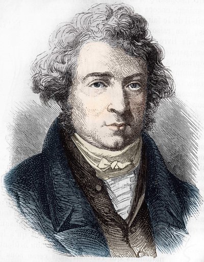 Portret van André Marie Ampère (1775 - 1836) Franse natuurkundige door Unknown artist