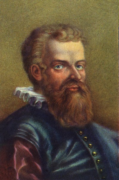 Portret van Andre Vesale, anatoom. door Unknown Artist