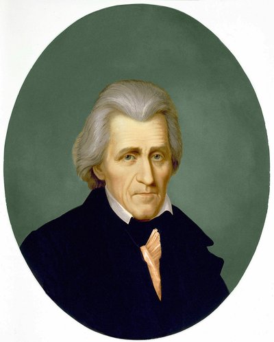 Portret van Andrew Jackson (gravure 19e eeuw) door Unknown artist