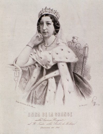 Portret van Anna de la Grange in Lucrezia Borgia (gravure) door Unknown artist