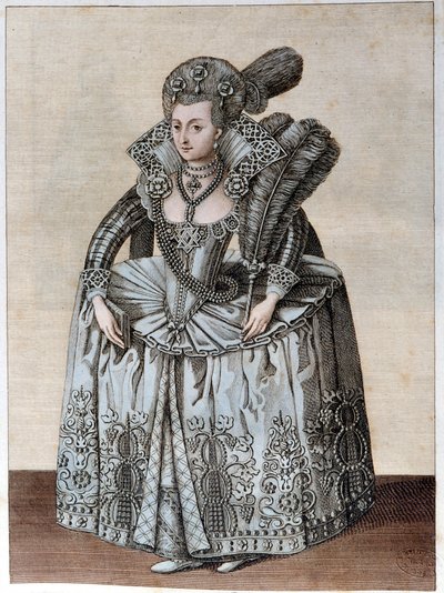 Portret van Anne van Denemarken Koningin van Engeland (Kopenhagen) door Unknown artist