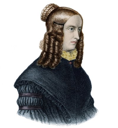 Portret van Annette von Droste-Hülshoff, Engelse schrijfster en dichteres door Unknown artist