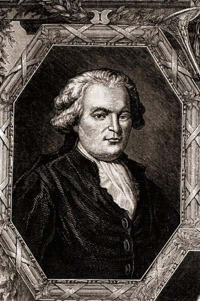 Portret van Anthelme Brillat-Savarin. Franse magistraat en schrijver (1755 tot 1826), auteur van de Physiologie du goût (1826), verzameling reflecties over de geneugten van de tafel. Jean Anthelme Brillat-Savarin (1755-1826) Franse gastro door Unknown artist