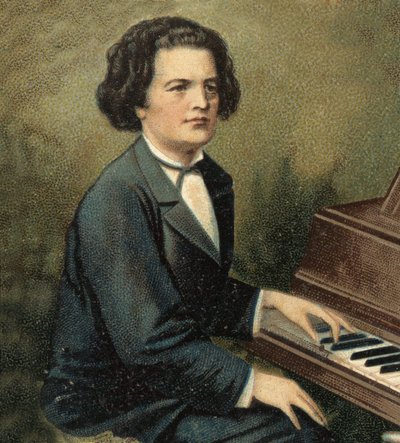 Portret van Anton Rubinstein (1829-1894), Russische pianist en componist. door Unknown artist