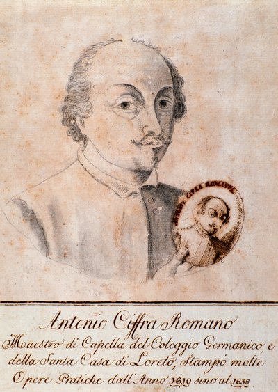 Portret van Antonio Cifra (tekening) door Unknown artist