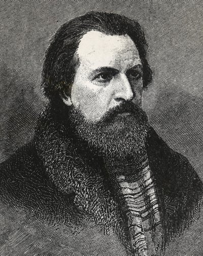 Portret van Apollo Grigoryev (1822-1865) Russische dichter en criticus - Apollo Grigoriev dichter en literair criticus en Russisch theatraal door Unknown artist