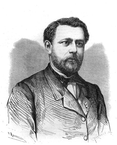 Portret van Arthur Chervin (1850-1921), oprichter en directeur van het Institut des Bègues in Parijs. Gravure in 