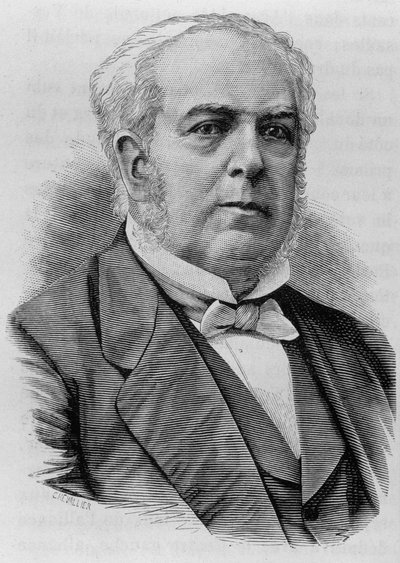 Portret van Auguste Casimir-Périer (1811 - 1876). Gravure van het einde van de 19e eeuw in 
