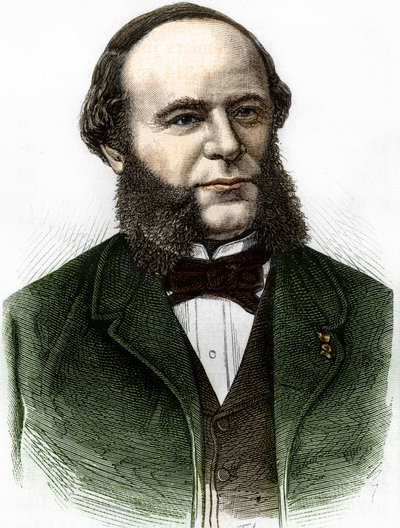 Portret van Auguste Pouyer-Quertier (Pouyer Quertier) (1820 - 1891). Gravure uit het einde van de 19e eeuw. door Unknown artist