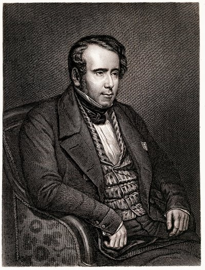 Portret van Augustin Thierry, Franse historicus (gravure) door Unknown artist