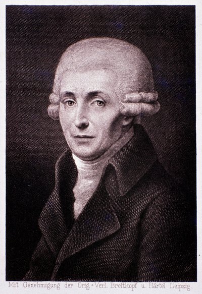 Portret van de Oostenrijkse componist Joseph Haydn (1732-1809) Gravure. 19e eeuw. Milaan, biblioteca del conservatorio door Unknown artist