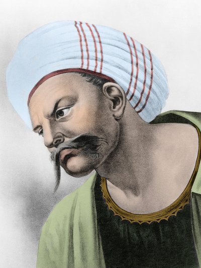 Portret van Averroes (Ibn Rushd) - Portret van Ibn-Rushd (Ibn Rushd) bekend onder de Latijnse naam Averroes (1126-1198) door Unknown artist