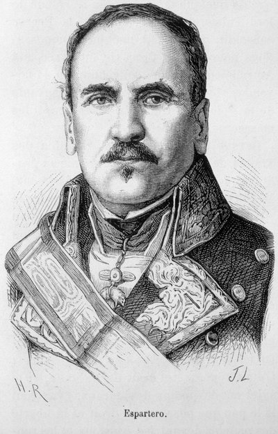 Portret van Baldomero Espartero, Hertog van Overwinning, Generaal en Spaanse staatsman (1793-1879) door Unknown artist