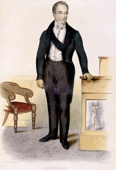 Portret van Baron Guillaume Dupuytren (1777 - 1835), Franse chirurg. Gravure van 1844. door Unknown artist