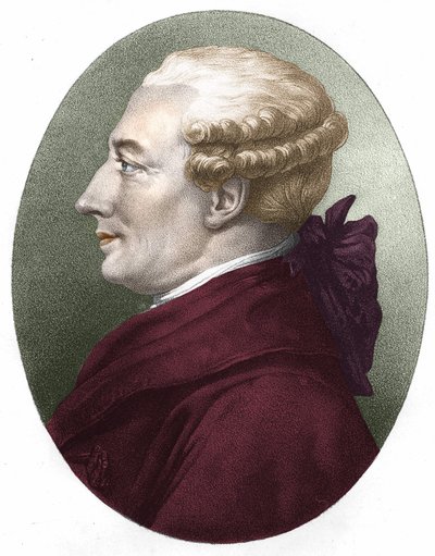 Portret van Beaumarchais. Gravure uit de 19e eeuw. door Unknown artist