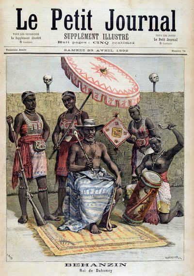 Portret van Behanzin (1844-1900), koning van Dahomey (Benin) - in 