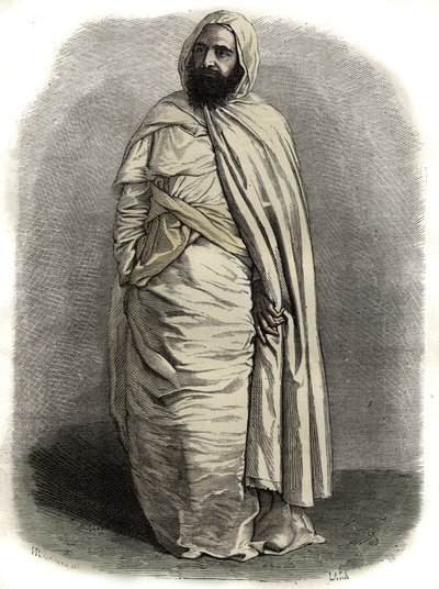 Portret van Ben Mahi Ed Din Abd El Kader (Abd El-Kader) (1808 - 1883) ABDELKADER, Amir van Mascara, militair en religieus leider, - Portret van Ben Mahi Ed Din Abd El Kader (Abd El-Kader) (1808-1883) Emir Algerijns door Unknown artist