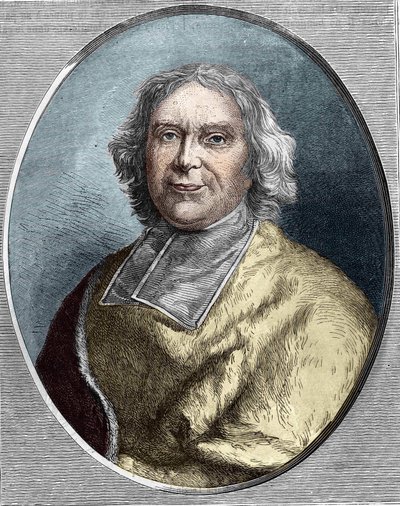 Portret van Kardinaal Fleury (1653 - 1743). André Hercule de Fleury gravure uit 1866 door Unknown artist