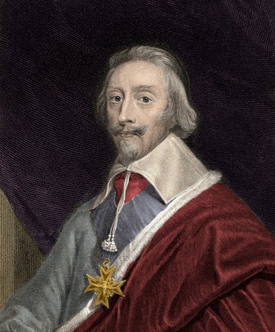 Portret van Kardinaal Richelieu (1585-1642) met het kruis van de Orde van de Heilige Geest door Unknown artist