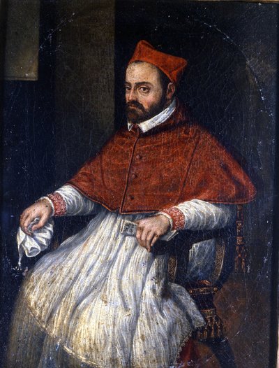 Portret van kardinaal Roberto Bellarmino (1542 - 1621). Anoniem schilderij. Museum van Rome door Unknown artist
