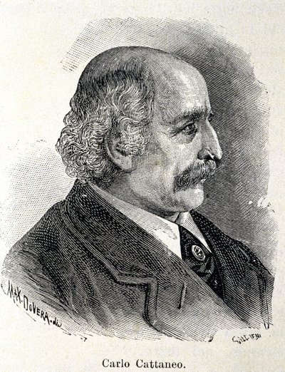 Portret van Carlo Cattaneo (1801-1869) door Unknown artist