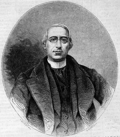 Portret van Carlo Passaglia (1812-1887), Italiaanse geestelijke, voorstander van de eenheid van Italië. Gravure in 
