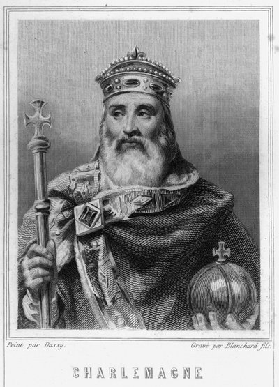 Portret van Karel de Grote (742 - 814), koning van Frankrijk - in 