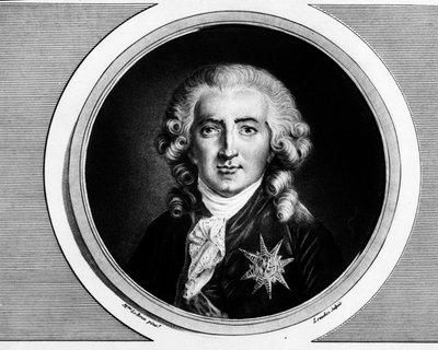 Portret van Charles Alexandre de Calonne. Gravure in 