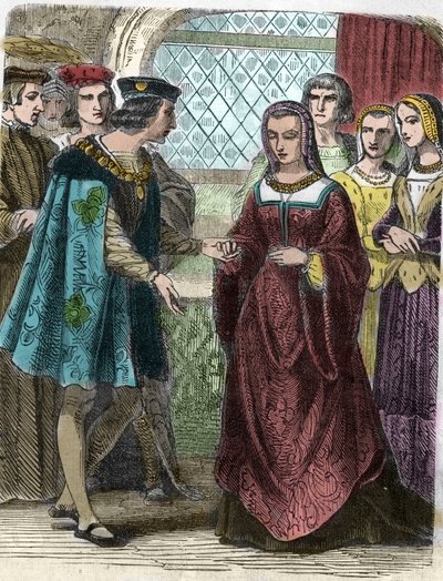 Portret van Karel VIII en Anna van Bretagne (gravure uit de 19e eeuw) door Unknown artist
