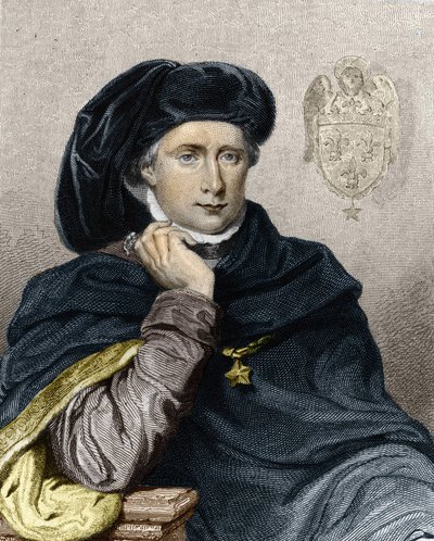 Portret van Karel VI de Geliefde of de Gek (1368 - 1422), koning van Frankrijk - in Histoire des Français door Lavallée, gravure, sd. door Unknown artist