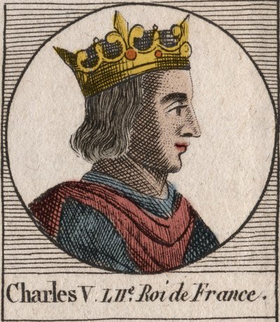 Portret van Karel V de Wijze (1338-1380) (gravure uit 