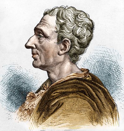 Portret van Charles de Secondat (1689 - 1755), Baron De La Brède en Montesquieu. Gravure uit de 19e eeuw door Unknown artist