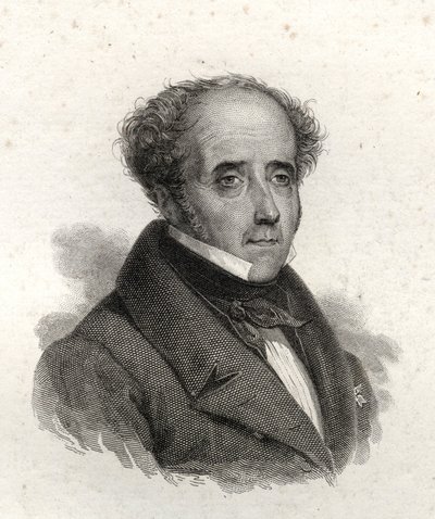 Portret van Chateaubriand, gravure van de 19e eeuw door Unknown artist