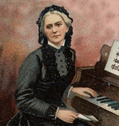 Portret van Clara Schumann (1819-1896), Duitse pianiste en componiste, vrouw van Robert Schumann. door Unknown artist