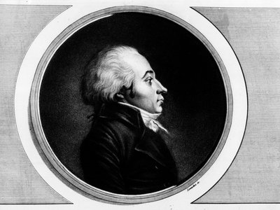 Portret van Claude Roberjot (1752-1799), afgevaardigde van Saone-et-Loire bij de Nationale Conventie. Gravure in 