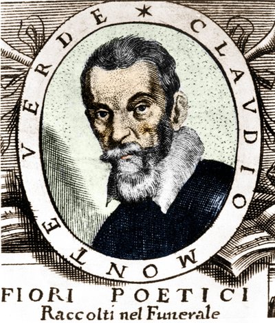 Portret van Claudio Monteverdi naar het frontispice van Fiori poetici raccolti nel funerale del molto illustrious e molto reverendo Signor Claudio Monteverdi, gepubliceerd in Venetië in 1644 door Unknown artist