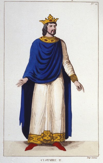 Portret van Clothaire II (584 - 628), koning van Neustrië en koning van de Franken. door Unknown artist
