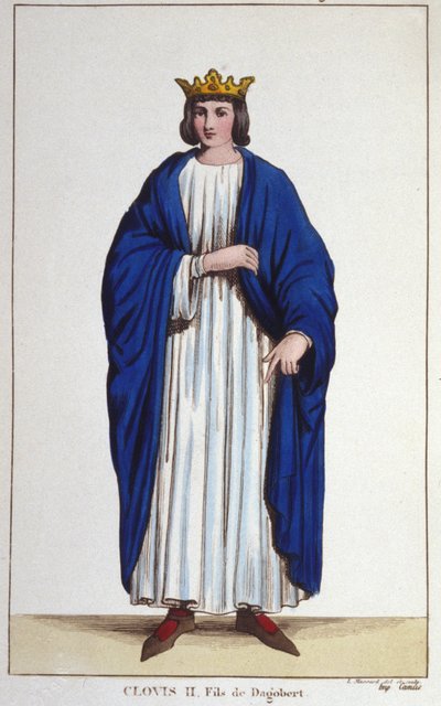 Portret van Clovis II (? - 657), koning van Neustrië, Bourgondië en Austrasië door Unknown artist