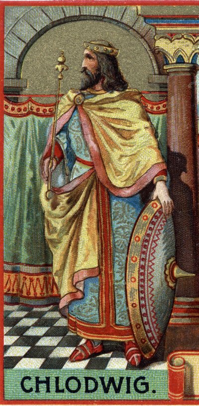 Portret van Clovis, koning van de Franken van 481-511 AD door Unknown artist