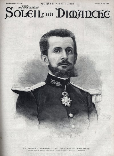 Portret van commandant Jean Baptiste Marchand (1863-1934). Gravure in 
