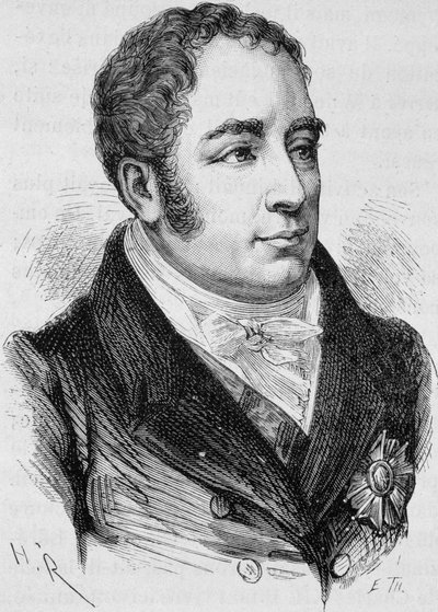 Portret van Graaf Pierre Bruno Daru (1767 - 1829). Gravure van het einde van de 19e eeuw in 