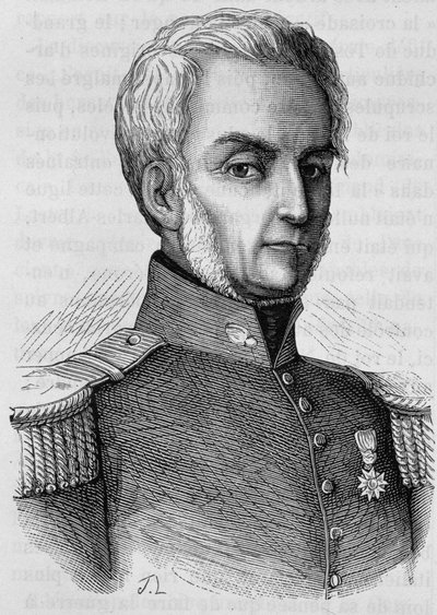 Portret van Courtais. Gravure van het einde van de 19e eeuw in 
