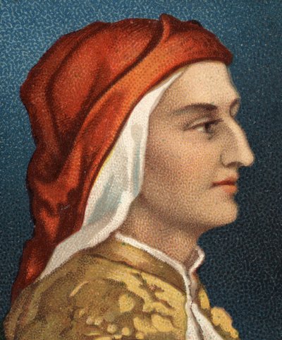 Portret van Dante Alighieri (1265-1321), Italiaanse schrijver door Unknown artist