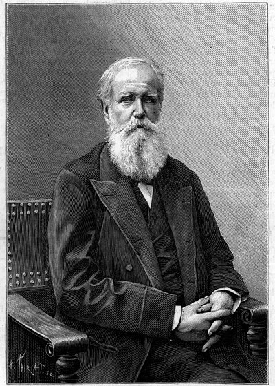 Portret van Dom Pedro II van Alcantara (Peter II) (1825-1891), keizer van Brazilië. (Van een foto van Nadar). Gravure in La Nature: revue des sciences et de leurs applications aux arts et a l
