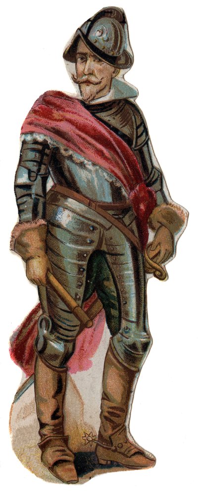 Portret van Don Ferdinand (Fernando) Alvarez de Toledo, Hertog van Alba (Alba) (1507-1582). Chromolithografie, late 19e eeuw. door Unknown artist