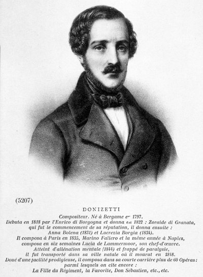 Portret van Donizetti Gaetano door Unknown artist